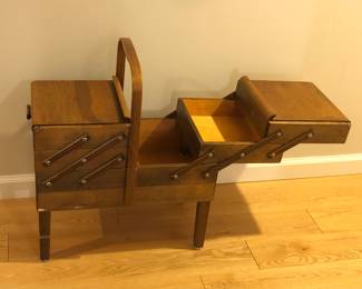 Strommen Bruk Hamar wooden sewing box - made in Norway 