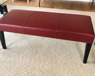 Crate & Barrel red bench (46"L, 18”H, 18”D)