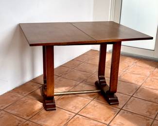 Antique 1920s Art Deco Folding Wood Card Table