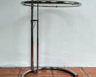 Eileen Gray Glass and Chrome Side Table