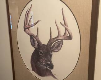 Very large deer print by W.D. Gaither.