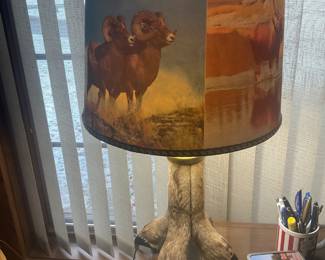 Custom made hoofed lamp.