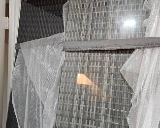 (3) Rectangular 6.5 ft. x 4.5 ft (approx) rattan tabletops with glass top. Make offer. No legs