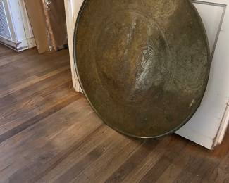 Extra Large Vintage Brass Engraved 