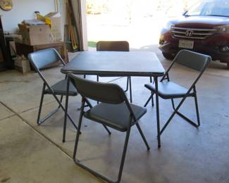 Complete card table and chairs set.