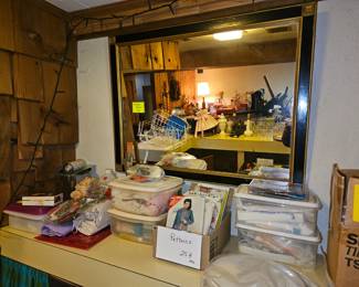 $30 antique mirror, various prices sewing items