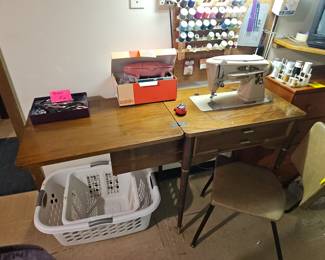 $60 Singer sewing machine with cabinet