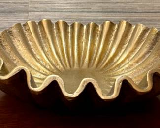 Scalloped Edge Decorative Gold Bowl