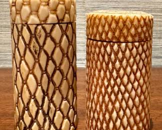 Carved Chinese Bone Canisters