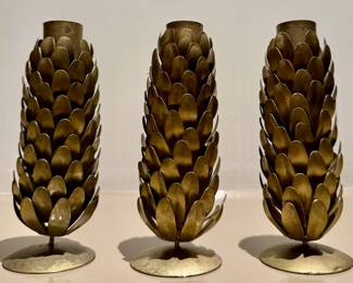 Metal Pinecone Candleholders