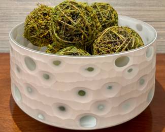 Decorative Bowl with Faux Moss & Vine Spheres