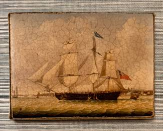 "Schooner" Oil on Canvas