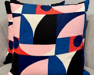 (2) Custom Linen Down Pillows