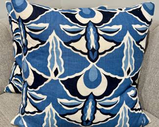 (2) Custom Linen Down Pillows