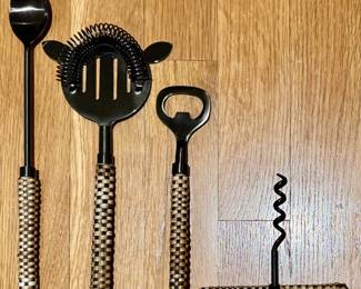 Rattan Wrapped Bar Tools