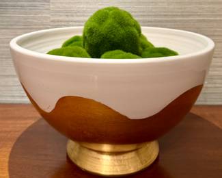 Decorative Bowl with Moss Spheres