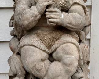 "Old Man Playing a Pipe" Garden Statue