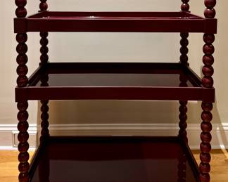 Platt Cabinetry Lacquer Bar Cart with Brass Casters