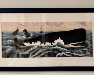 "Whale in Waves" Framed Print