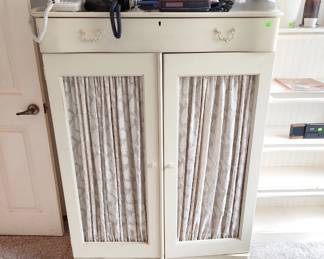 Vintage 2-Door Armoire Linen Cabinet with Pleated Fabric Doors - Betsy Cameron by Lexington