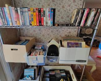 CDs, DVDs, VHS, Records, 8 Tracks, Cassettes, Super 8s 