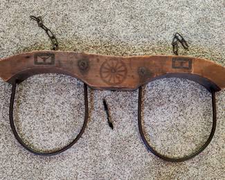 Vintage Wooden Ox Yoke with Iron Hardware – Rustic Western Décor / Farm Relic