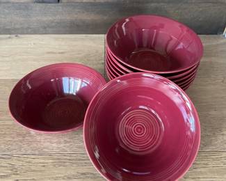 Set of 9 Lynn’s Stoneware Bowls – Deep Vintage Rose