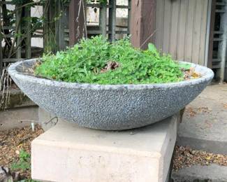 Extra-Large Half Moon Concrete Planter #1