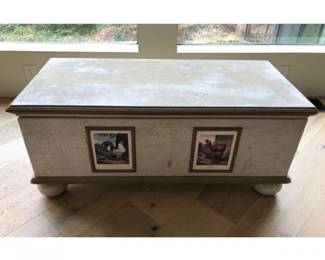 Painted Rooster Coffee Table/Hope Chest– Whimsy Meets Utility