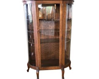 Antique Rockford Furniture Co. Tiger Oak Curio Cabinet
