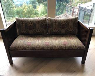 Original Stickley Handcrafted Slat-Back Couch - Upholstered Cushions