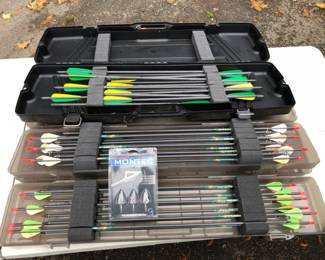 Hunting Arrows and Cases - Hunter & Barnett with Montec Broadheads