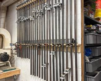 Rack of Double End Pipe Clamps - 24 Total