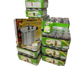 Presto Pressure Canner with 15 Cases of Glass Canning Jars