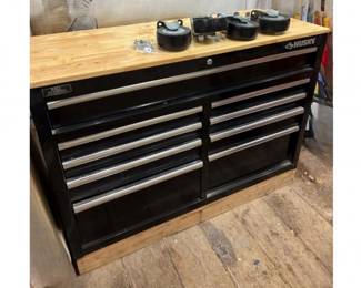 Heavy Duty Husky Toolchest Work Bench - 9 Drawers & Casters