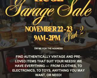 Yellow and Blue Vintage Garage Sale Instagram Post