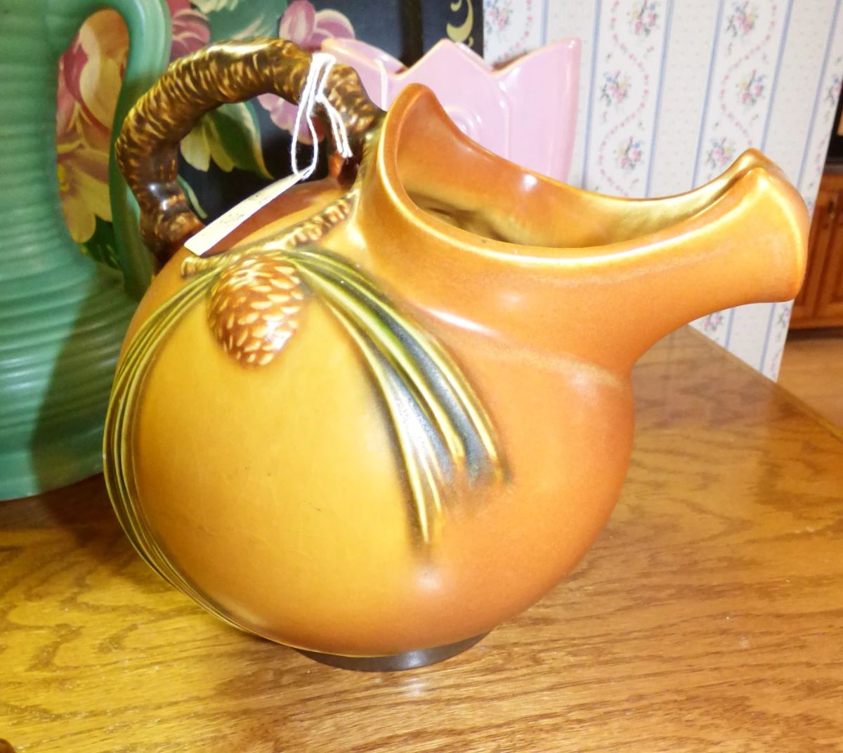 ROSEVILLE "PINECONE" BALL PITCHER (RARE) !!