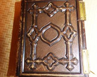 ANTIQUE LEATHER PICTURE ALBUM (SEE NEXT 2 PICTURES)