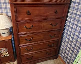 Vintage Wood dresser with fluted top edge.  Excellent condition 