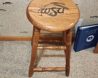 WSU Wood Bar Stool