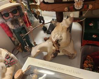 More fishing Santa Figurines