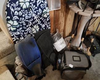 Flippers and Insulated Cooler bag