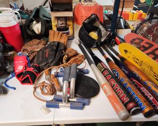 Baseball gloves and exercise equipment