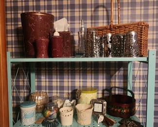 Bathroom decor, silverware basket, candles and more