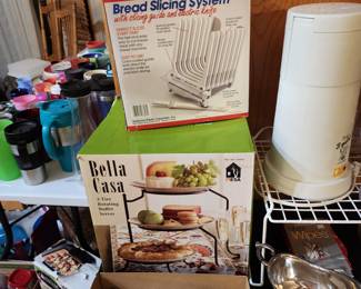 3-Tier Dessert Stand in box, Presto Bread Slicer