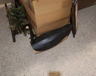 Wood Goose and Wood Snow Sled Decor