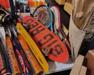Tennis rackets, skateboards, baseball / softball bats