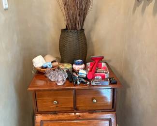 Small wooden cabinet with pull up drawer. Nice storage piece. $45 or best offer.