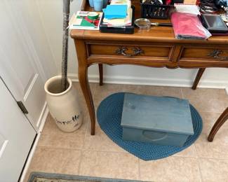 Small wood secretary desk. $50 or best offer. Items on the desk are not included.