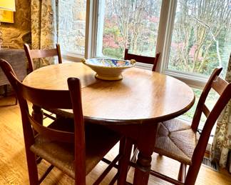 Antique Table and Rushed Chairs